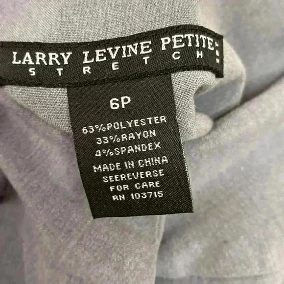 Larry Levine Grey Slacks Size 6 Petite - Picture 5 of 7